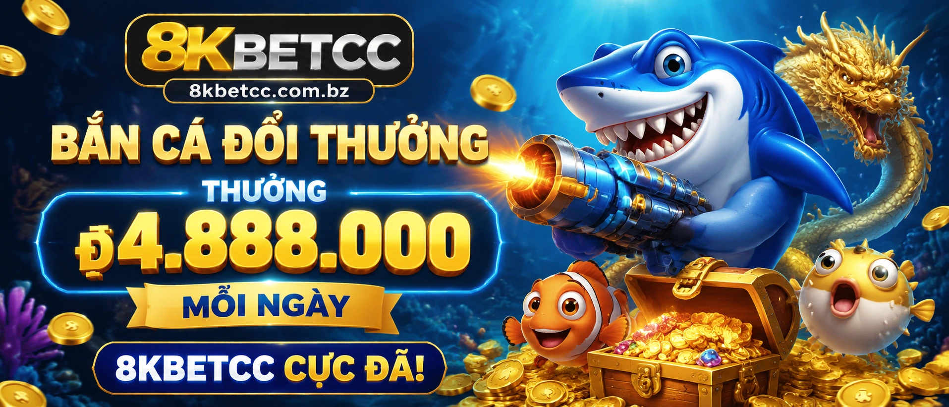 Giao diện Bắn Cá chủ đề đại dương trên 8kbetcc.com.bz