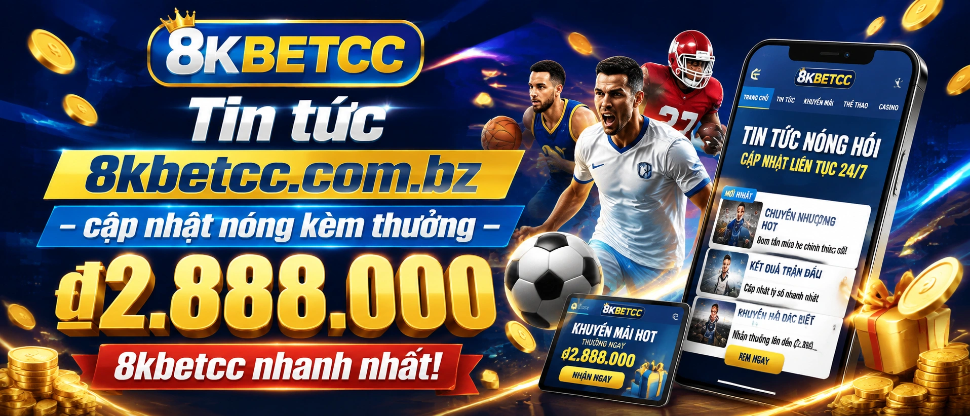 Giao diện tin tức 8kbetcc hiển thị các cập nhật mới nhất