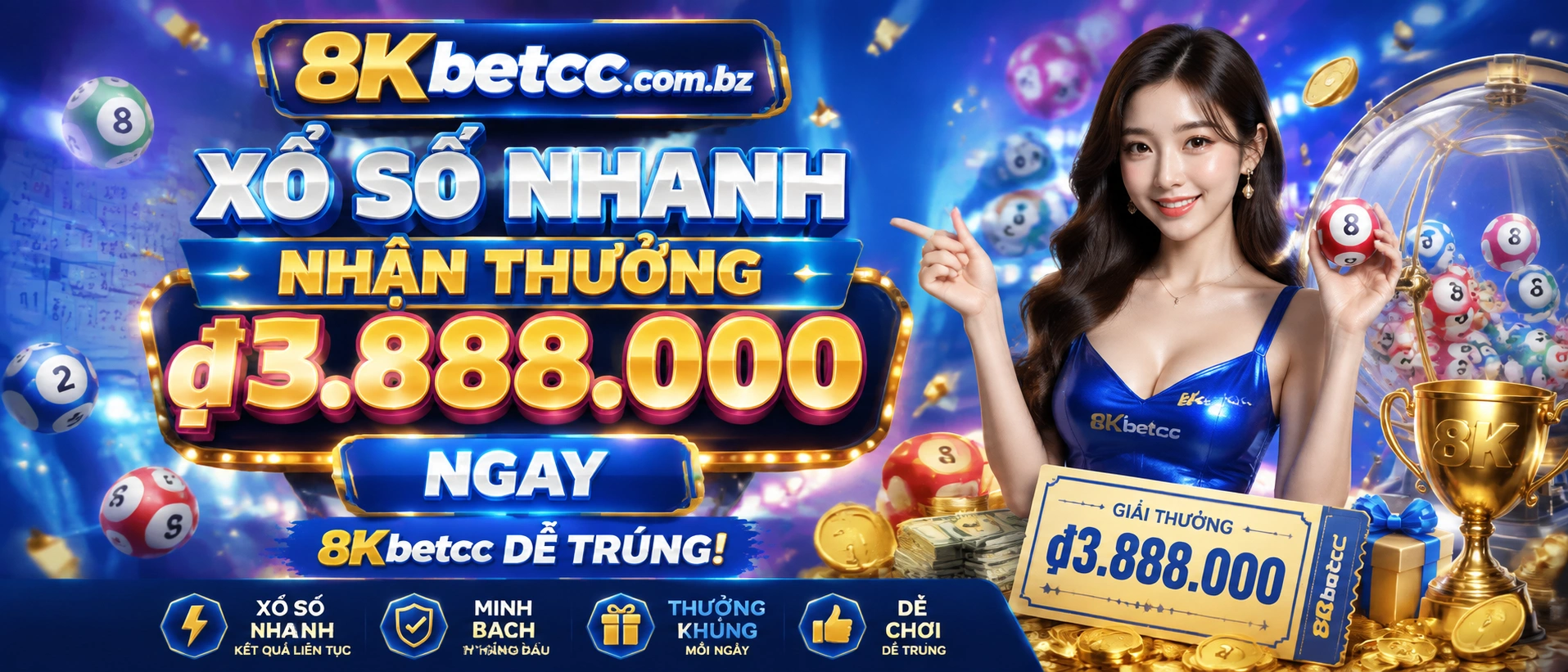 8KBETCC Xổ Số - giao diện mobile gọn